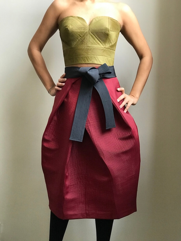 Bita carmine Skirt designed by Tara Parvaresh