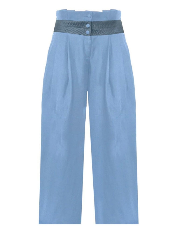 silk loose trouser blue color