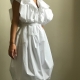 ruffle draped midi dress white